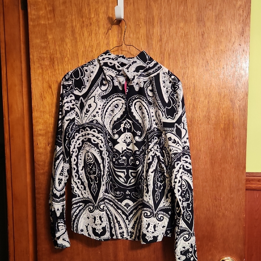 Black and White Paisley Blouse